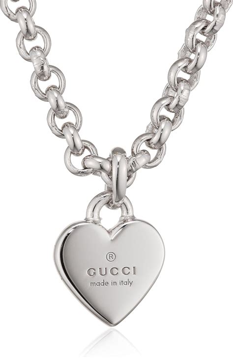 gucci trademark necklace gold|Gucci toggle heart necklace.